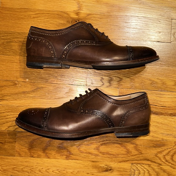 Gucci - Cap Toe Dress Shoes - Men’s Size 7 (US) - Brown - Picture 3 of 14